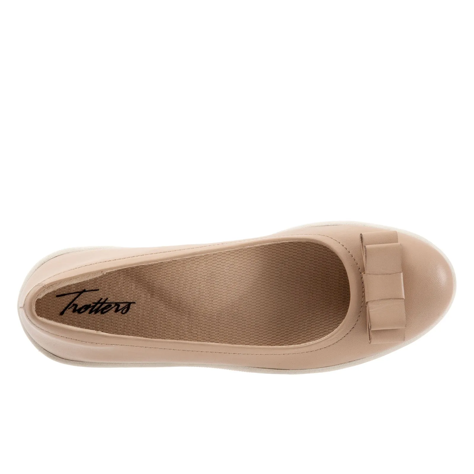 Trotters Avery T2202-130 Womens Brown Narrow Leather Ballet Flats Shoes