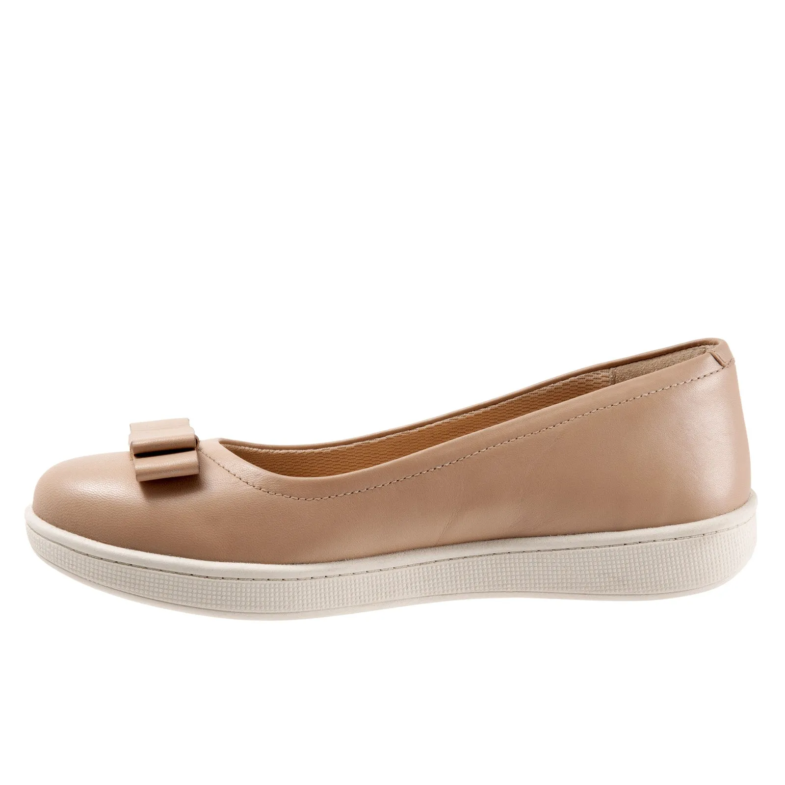 Trotters Avery T2202-130 Womens Brown Narrow Leather Ballet Flats Shoes