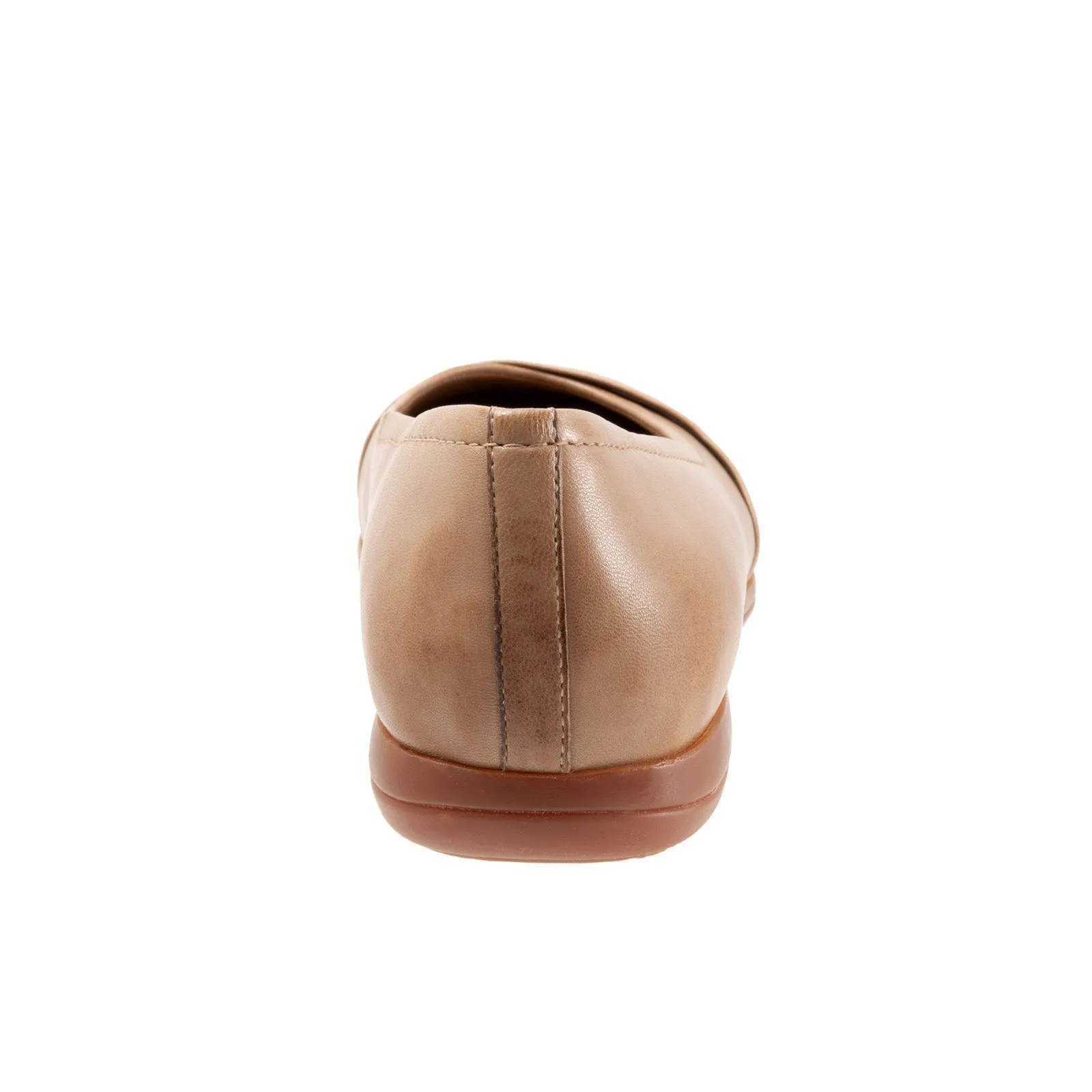 Trotters Danni T2155-234 Womens Beige Wide Leather Ballet Flats Shoes