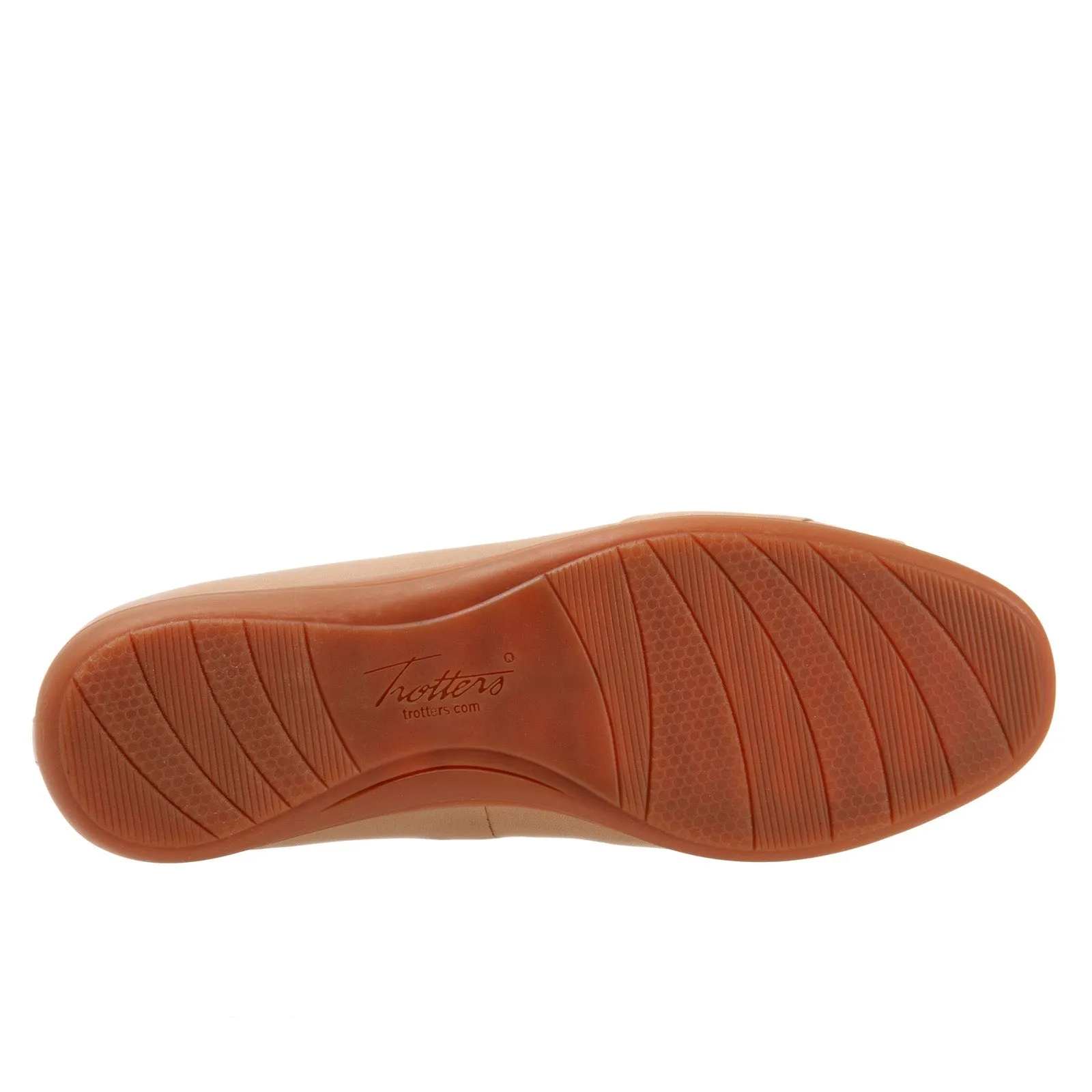 Trotters Danni T2155-234 Womens Beige Wide Leather Ballet Flats Shoes