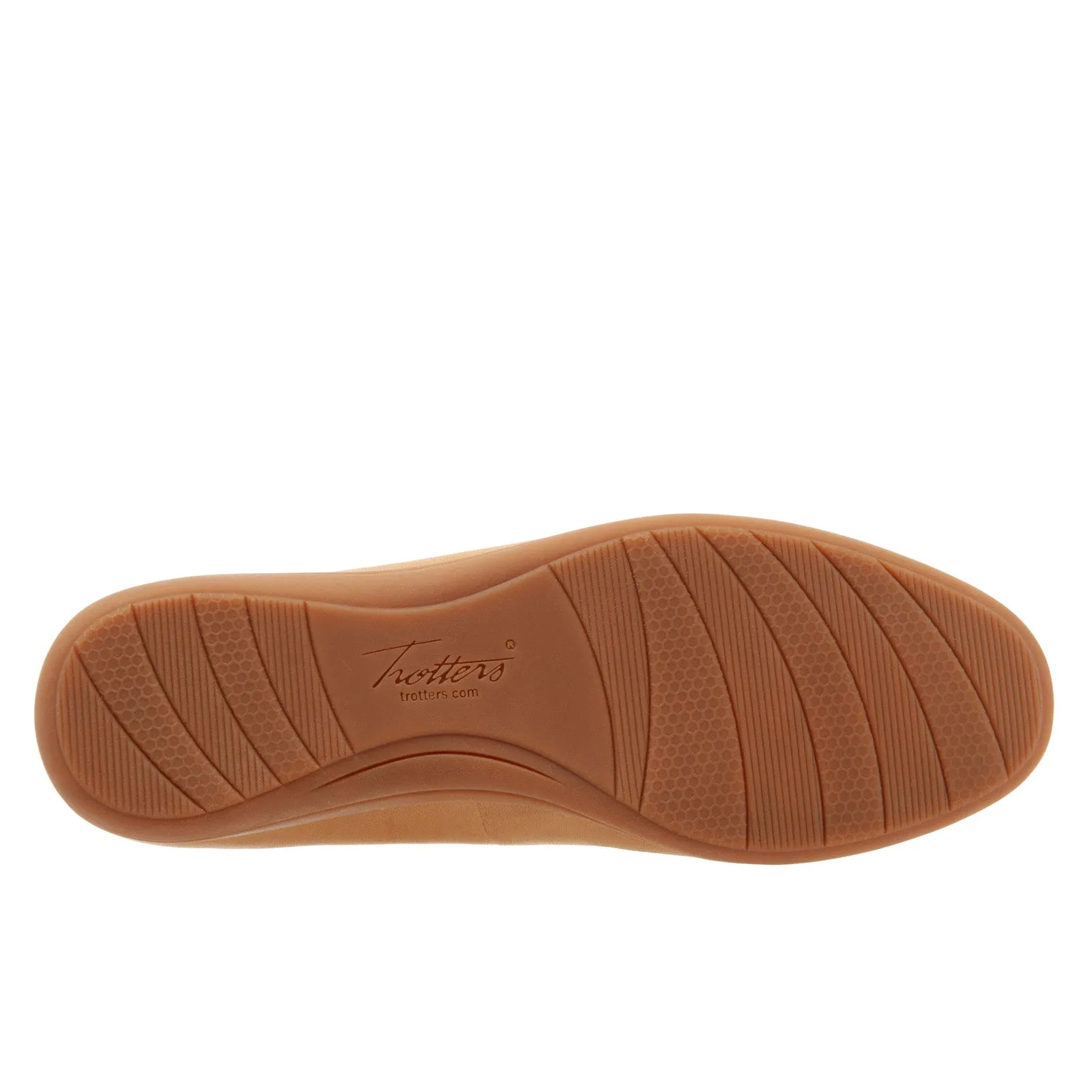 Trotters Darcey T1904-253 Womens Brown Wide Leather Ballet Flats Shoes