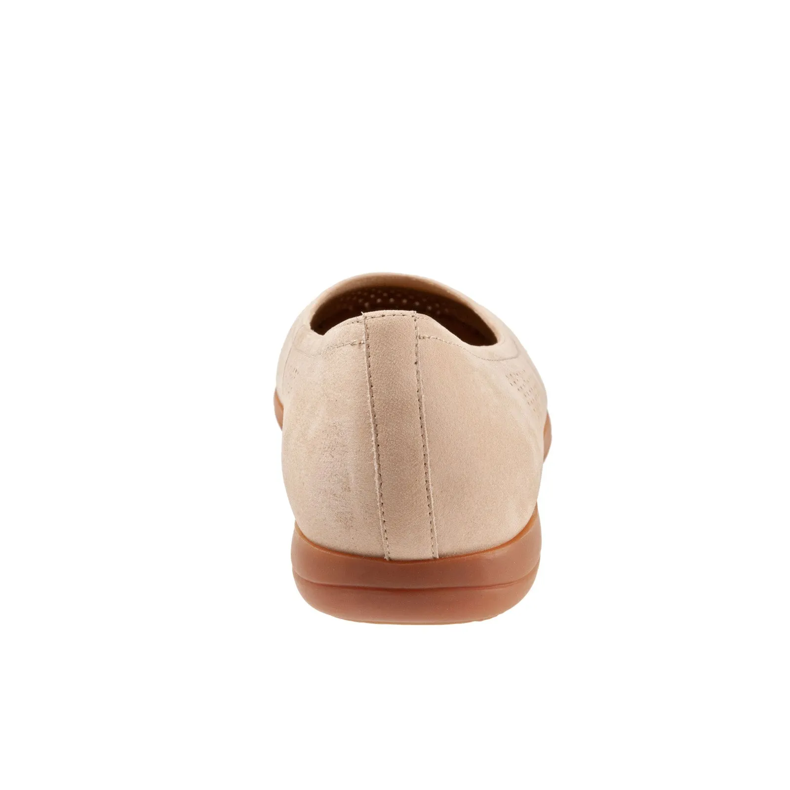 Trotters Darcey T1904-277 Womens Beige Wide Leather Ballet Flats Shoes