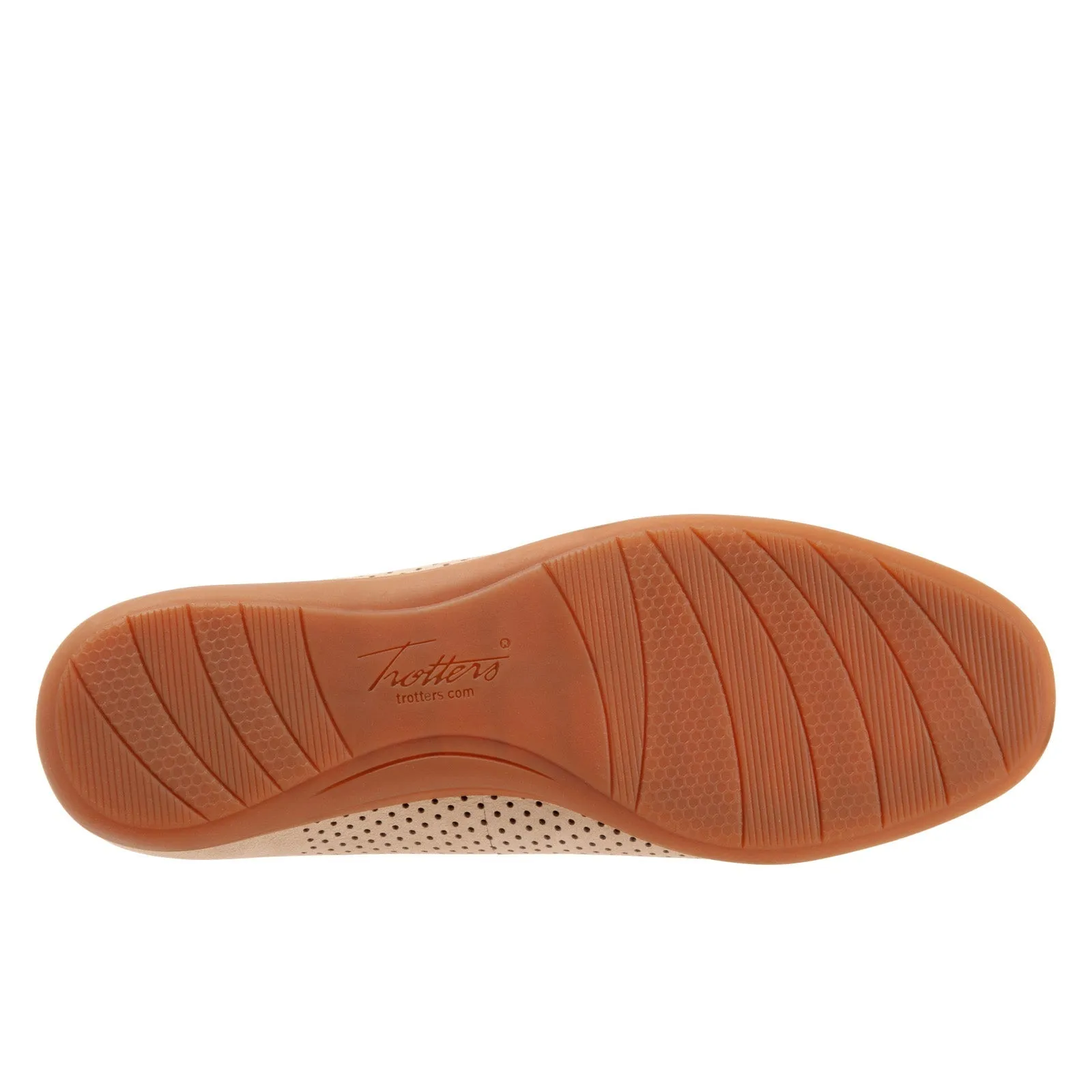 Trotters Darcey T1904-277 Womens Beige Wide Leather Ballet Flats Shoes
