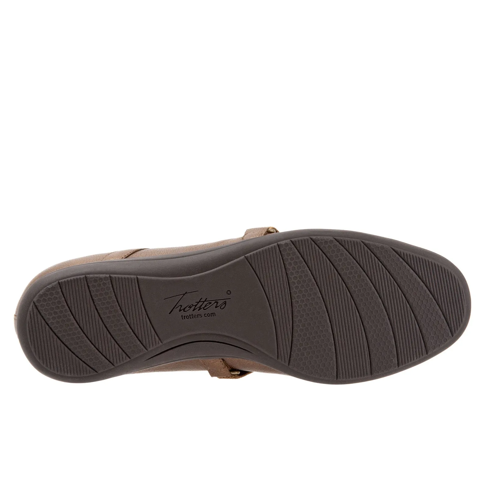 Trotters Della T1953-222 Womens Brown Leather Slip On Ballet Flats Shoes