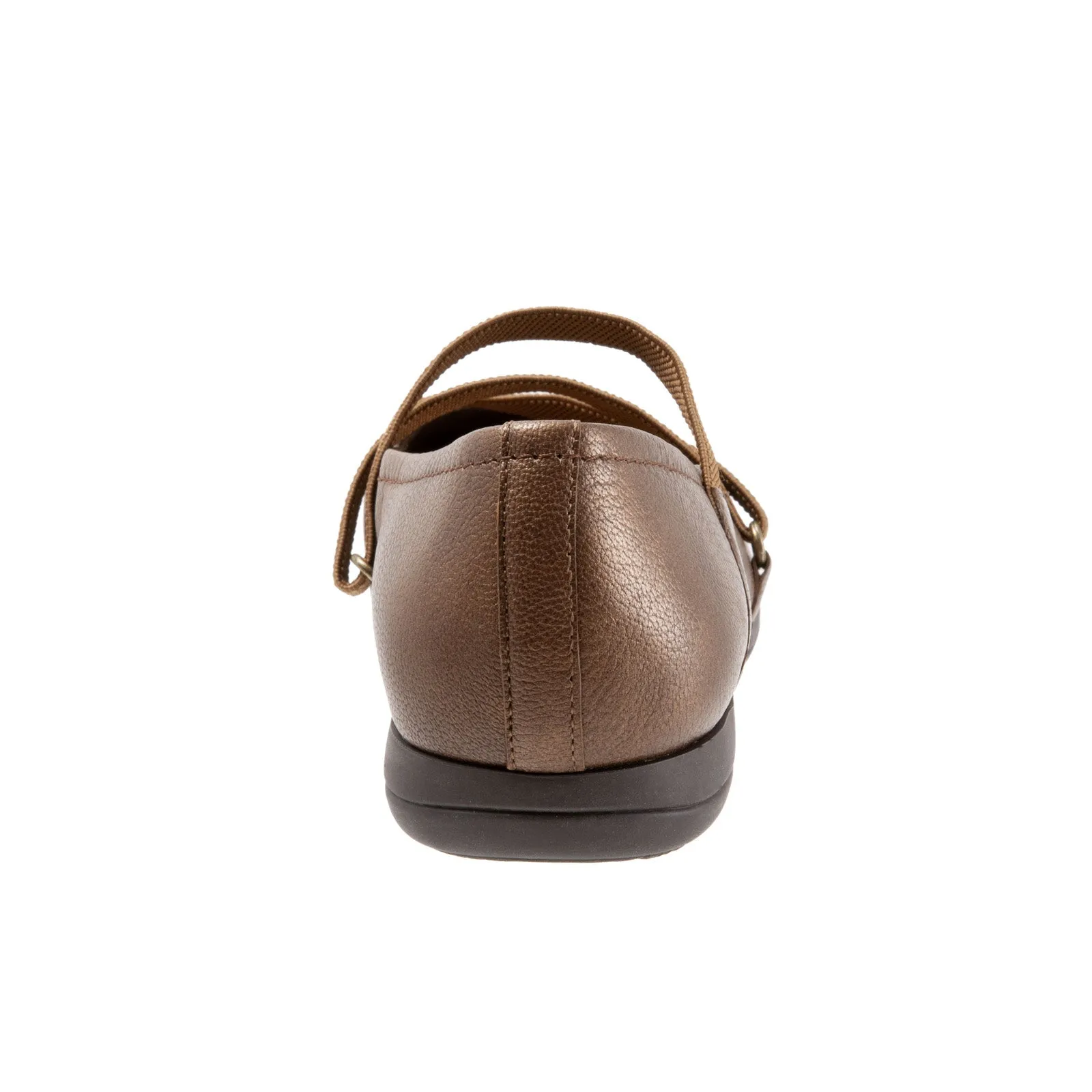 Trotters Della T1953-222 Womens Brown Leather Slip On Ballet Flats Shoes