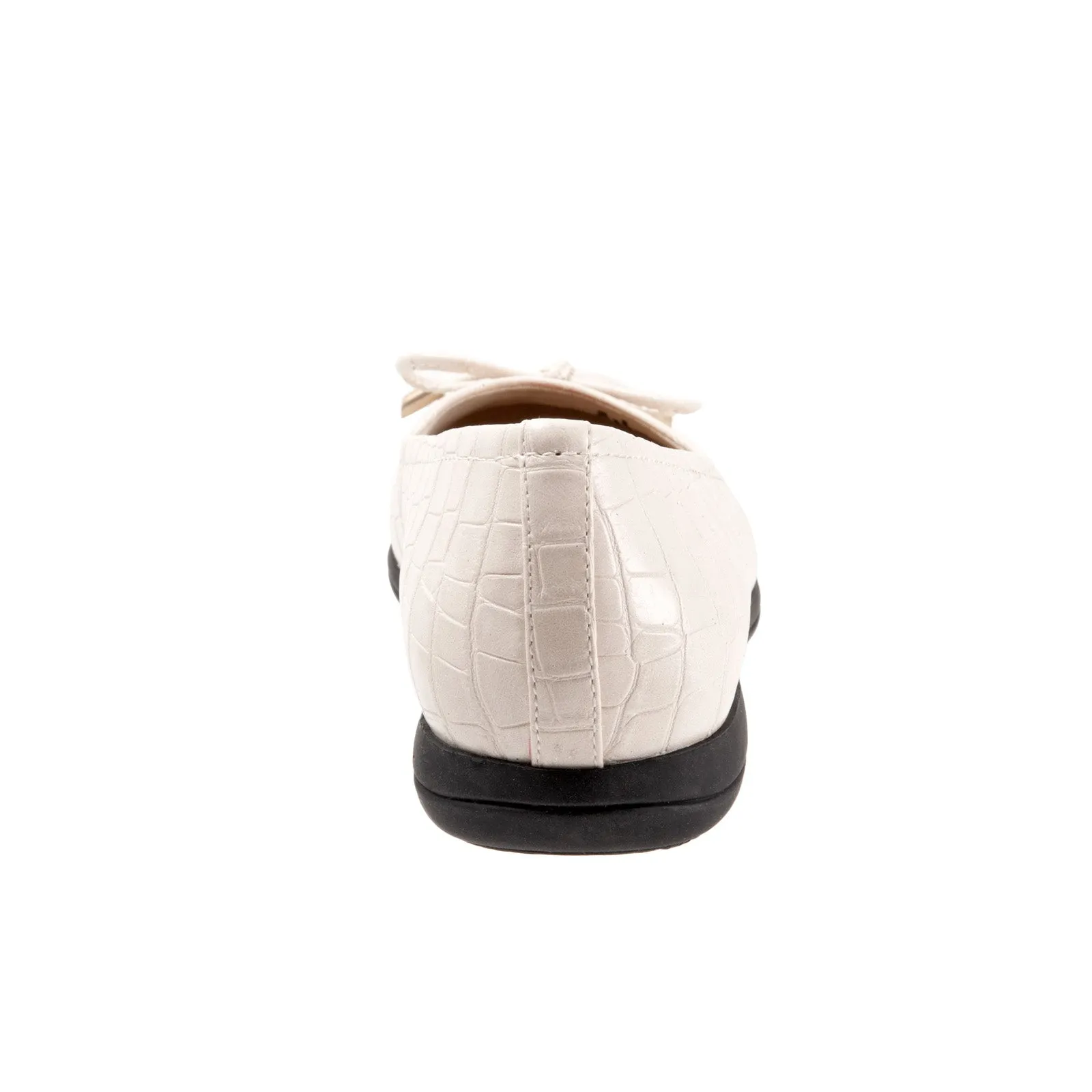 Trotters Dellis T2054-115 Womens Beige Wide Leather Ballet Flats Shoes
