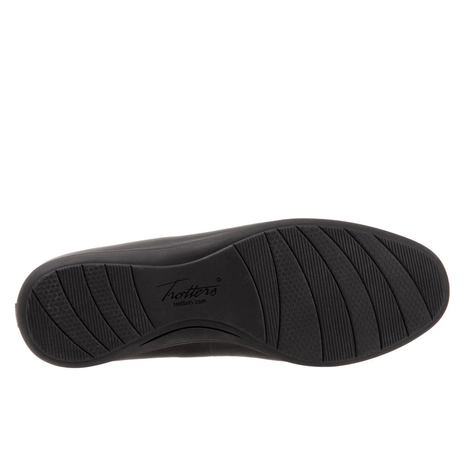 Trotters Dixie T2217-001 Womens Black Extra Wide Leather Ballet Flats Shoes