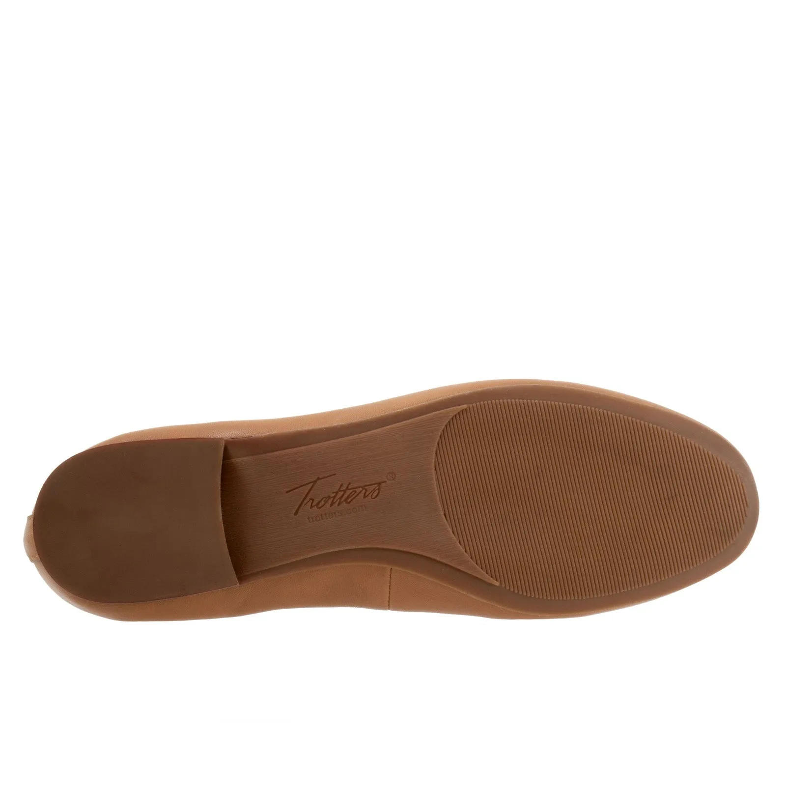 Trotters Gia Ornamen T2324-215 Womens Brown Narrow Leather Ballet Flats Shoes