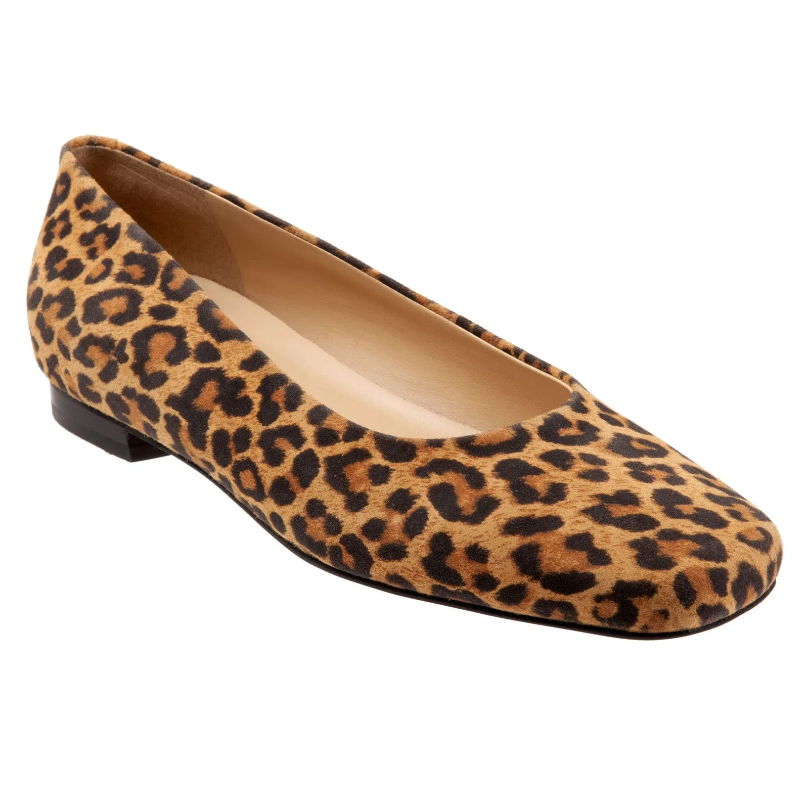 Trotters Honor T2057-910 Womens Brown Narrow Suede Ballet Flats Shoes