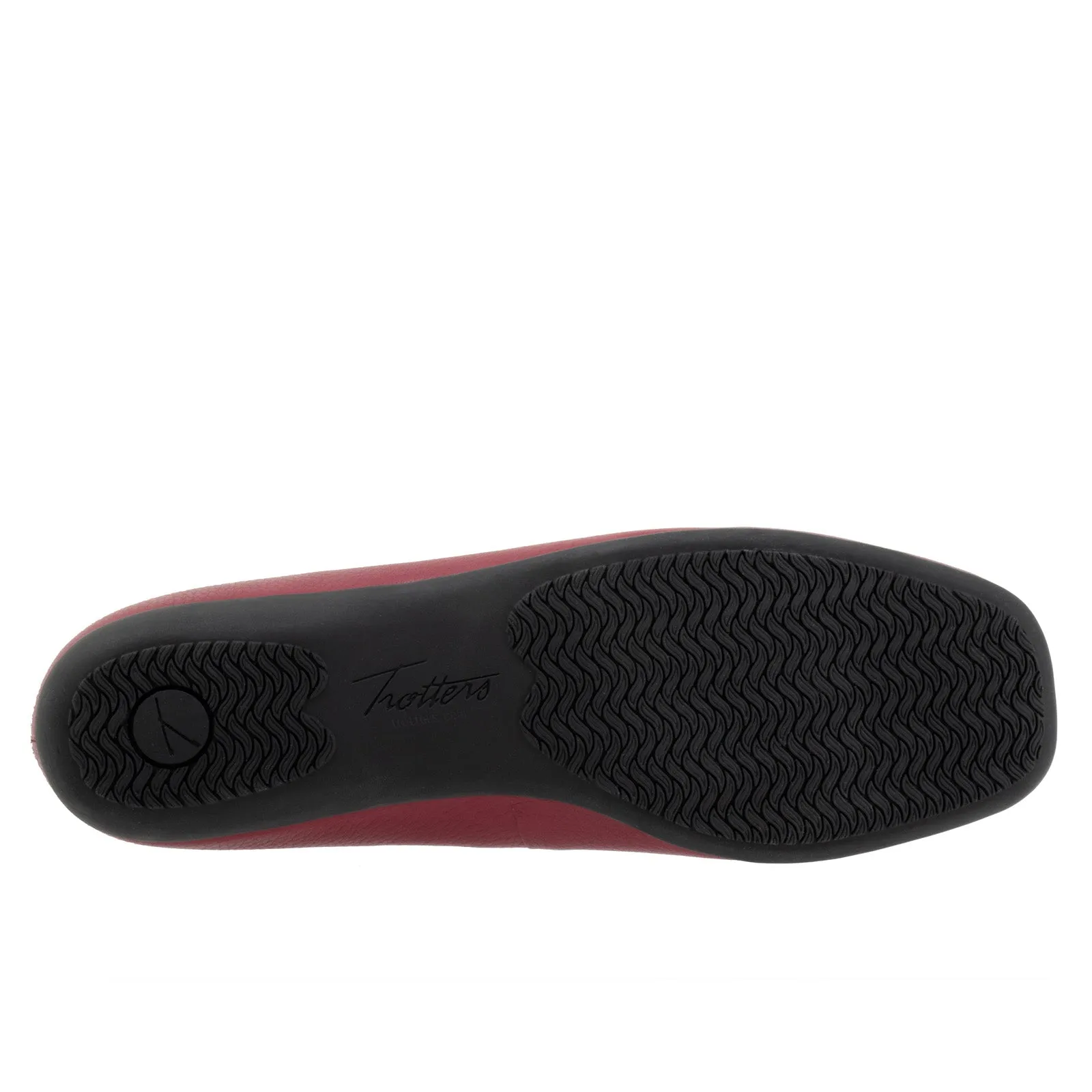 Trotters Sabine T2255-642 Womens Red Leather Slip On Ballet Flats Shoes