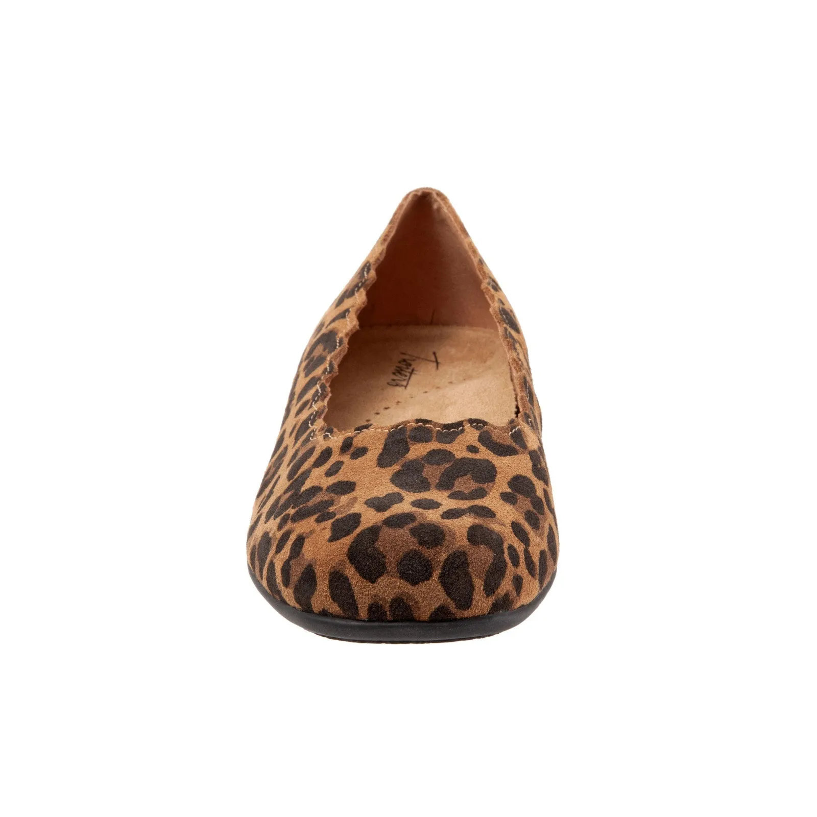 Trotters Sabine T2255-910 Womens Brown Wide Suede Slip On Ballet Flats Shoes