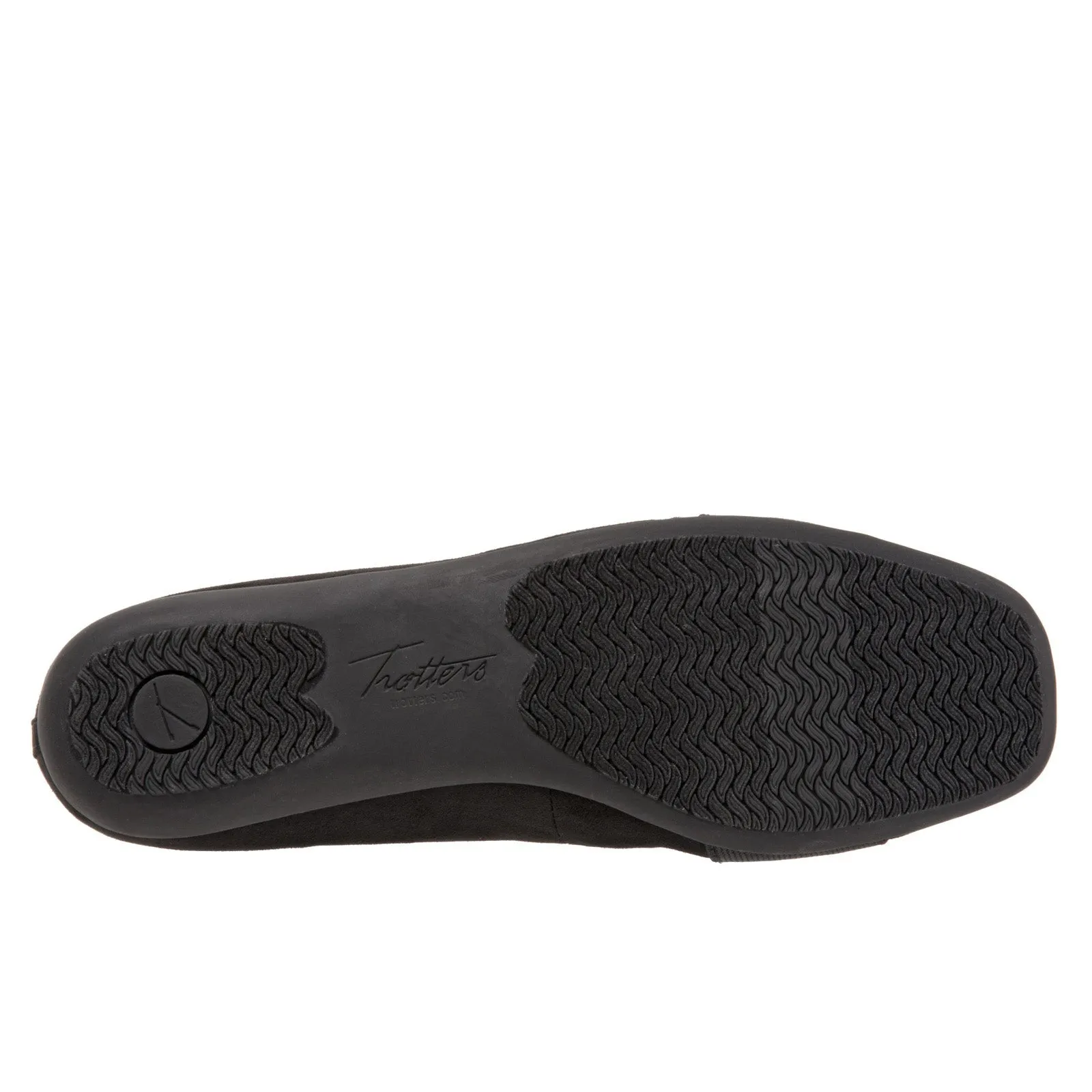 Trotters Samantha T1812-101 Womens Black Extra Wide Leather Ballet Flats Shoes