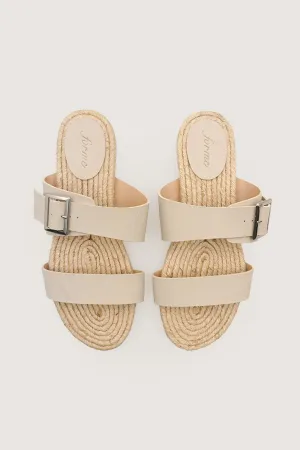 Two-Strap Sliders With Buckle Detail