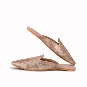 Vegan Skin Metallic Slip On Mules