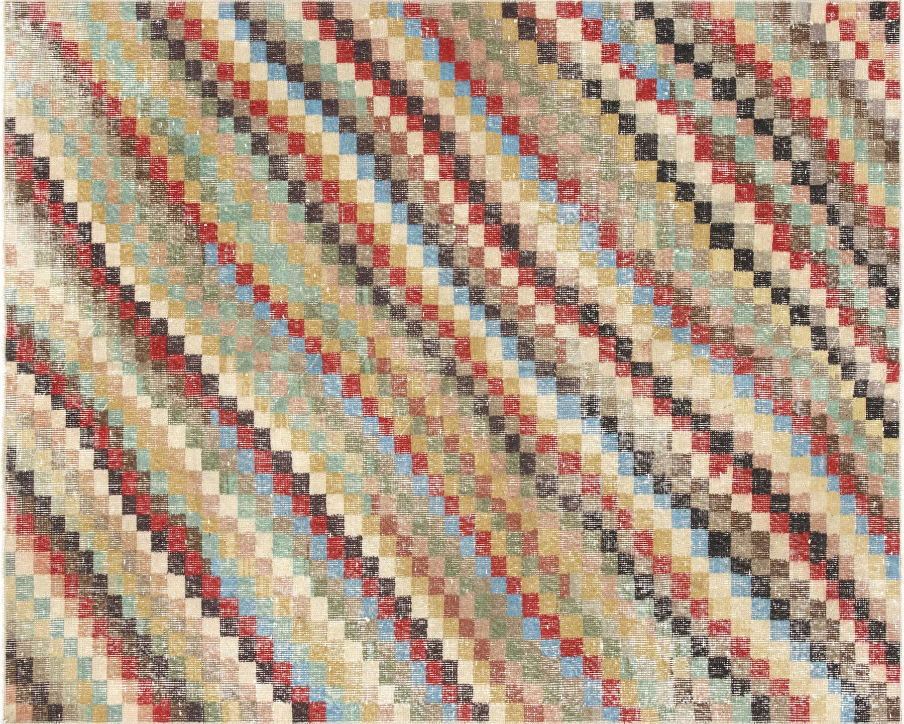 Vintage Turkish Mid-Century-Modern Rug - 5'3" x 6'6"