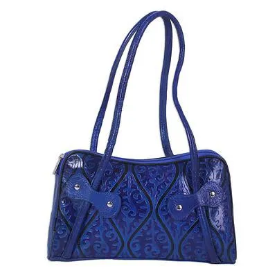‘Waves of Wonder’ Blue Leather Baguette