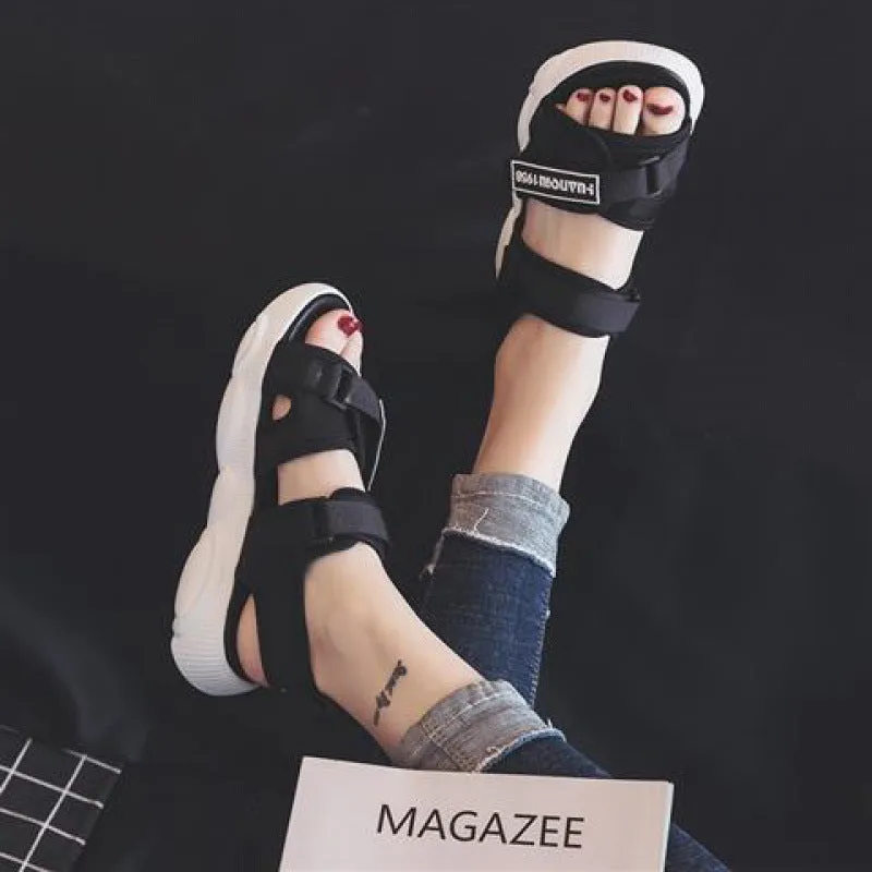 White Outdoor Flat Sandals Female Summer Platform Sports Sandals