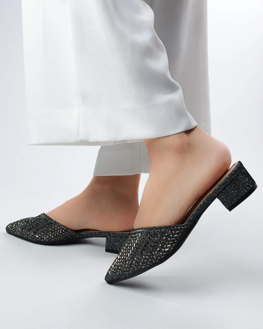 Women's Bling Block Mules