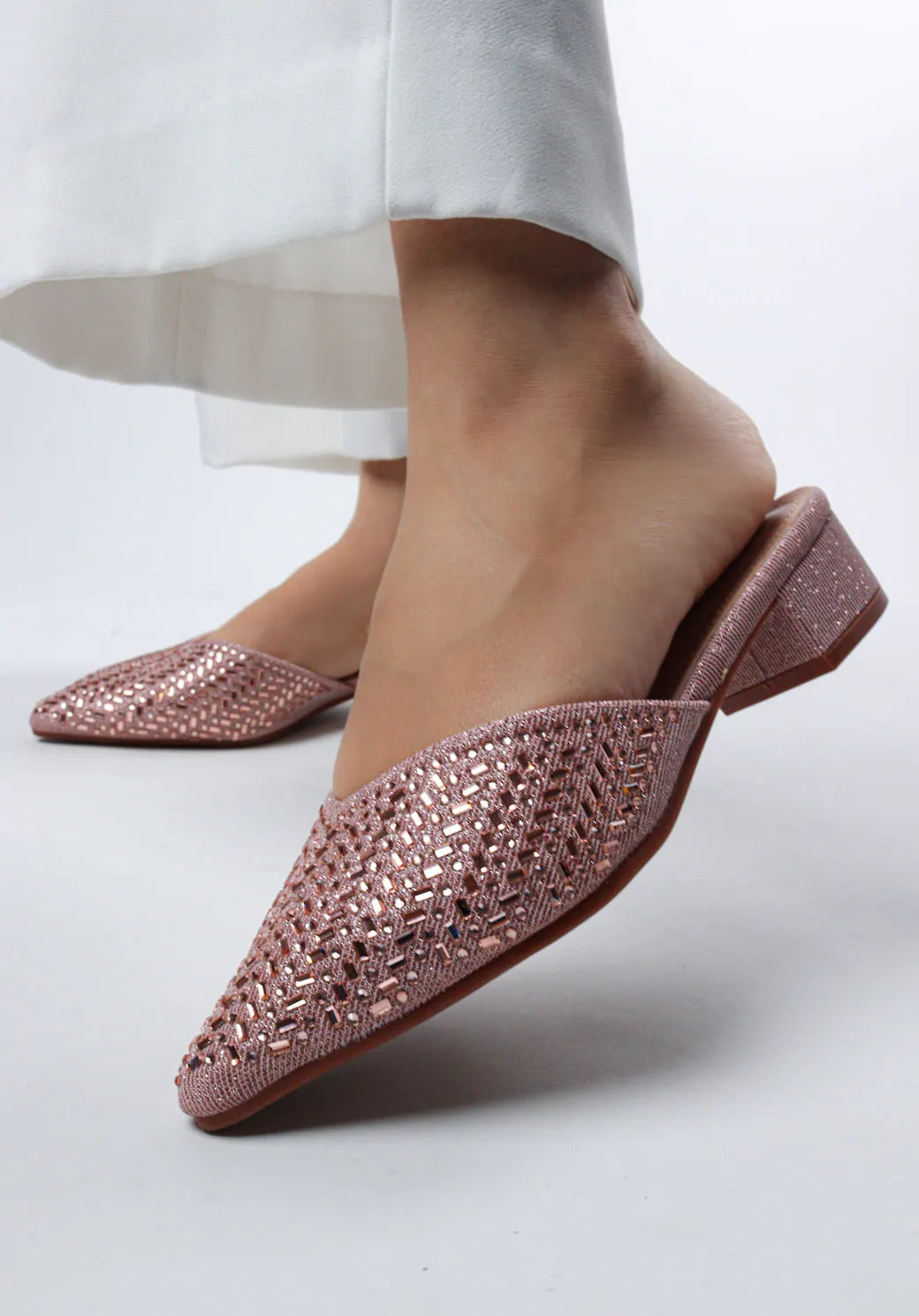 Women's Bling Block Mules