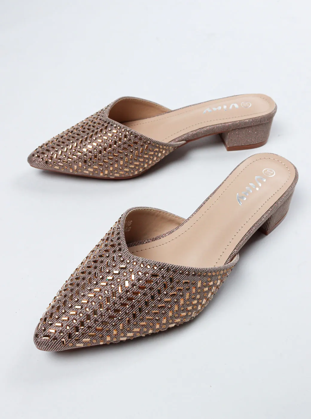 Women's Bling Block Mules