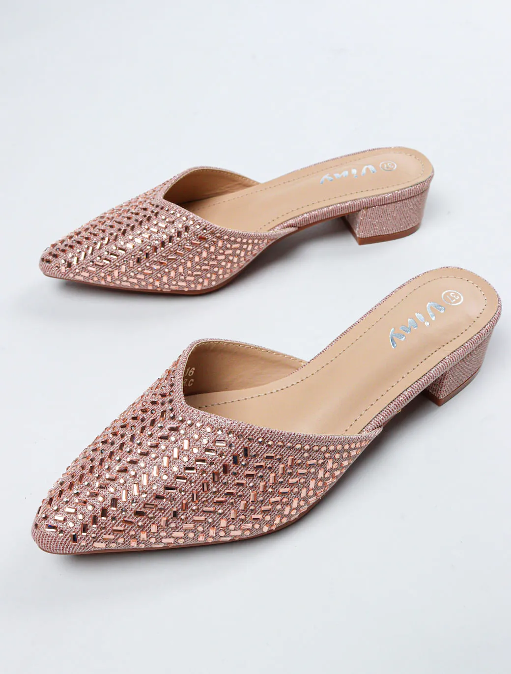 Women's Bling Block Mules