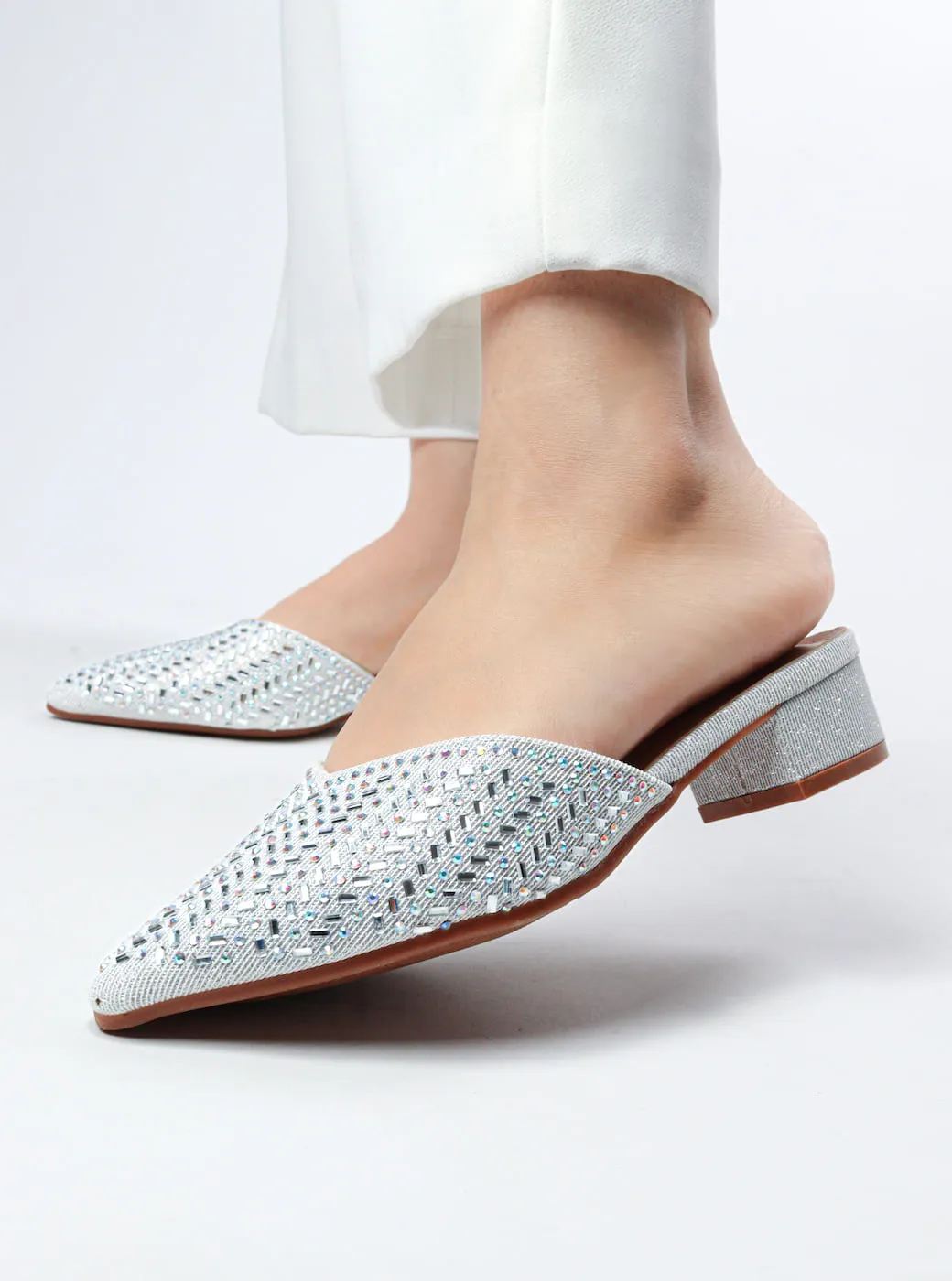 Women's Bling Block Mules
