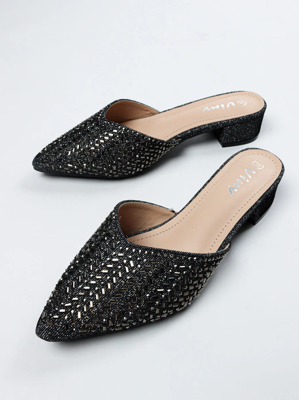 Women's Bling Block Mules