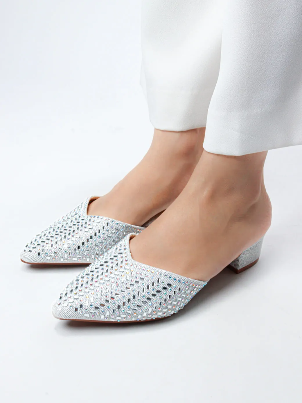 Women's Bling Block Mules