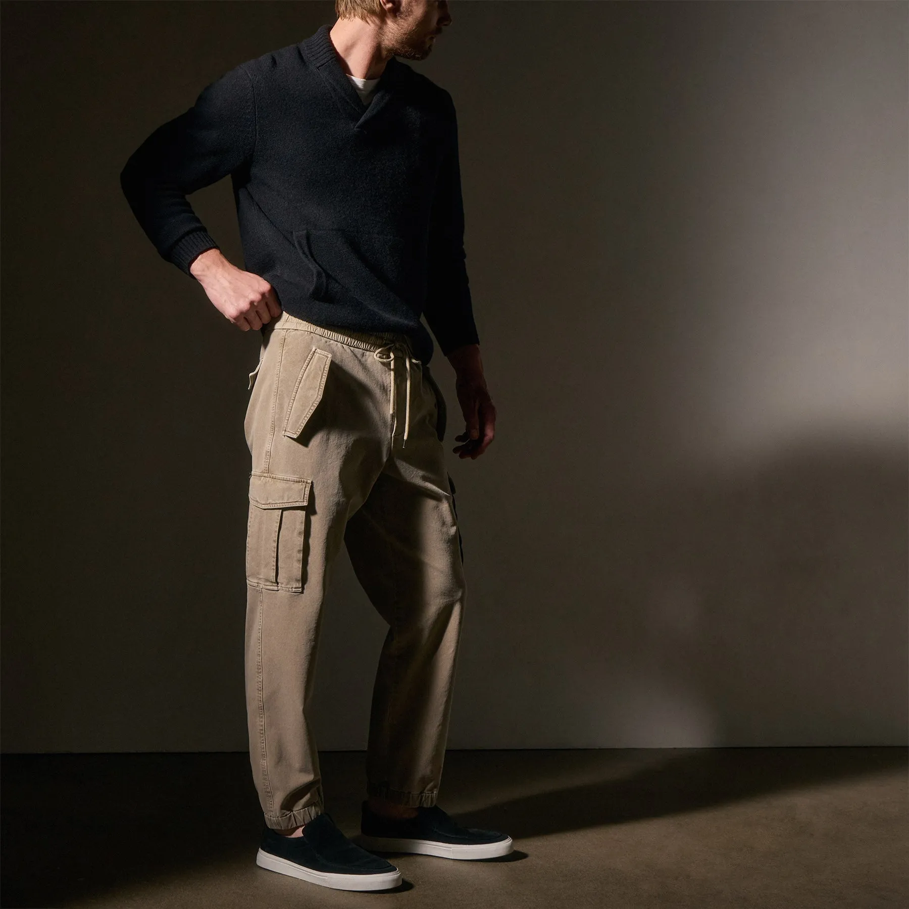 Woven Terry Cargo Pant - Overcast Pigment