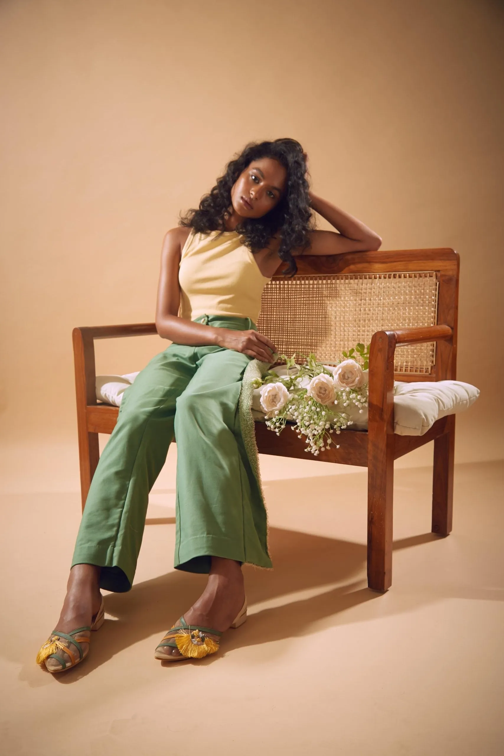 Xylia Backstrap Mules, Green