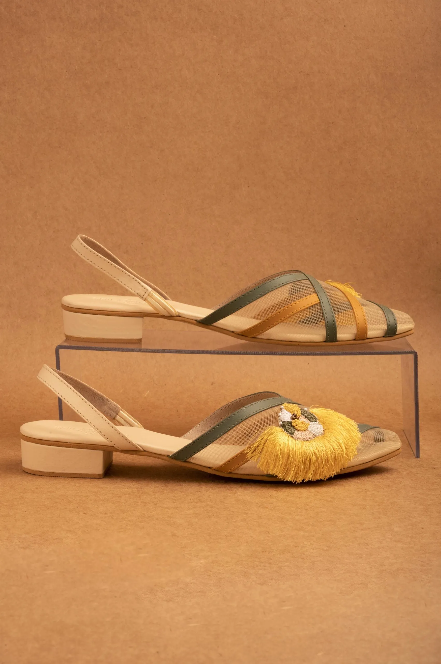 Xylia Backstrap Mules, Green